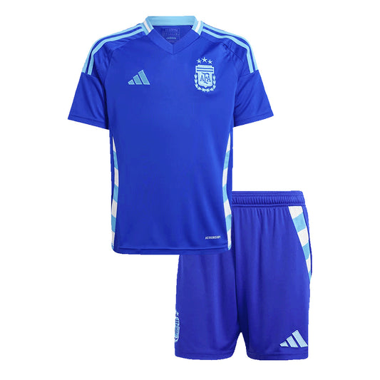 Kid's Argentina Away Jerseys Kit(Jersey+Shorts) Copa América 2024