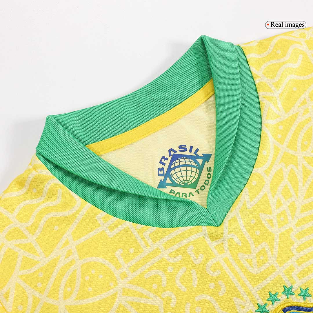Kid's Brazil Home Jerseys Kit(Jersey+Shorts) Copa América 2024