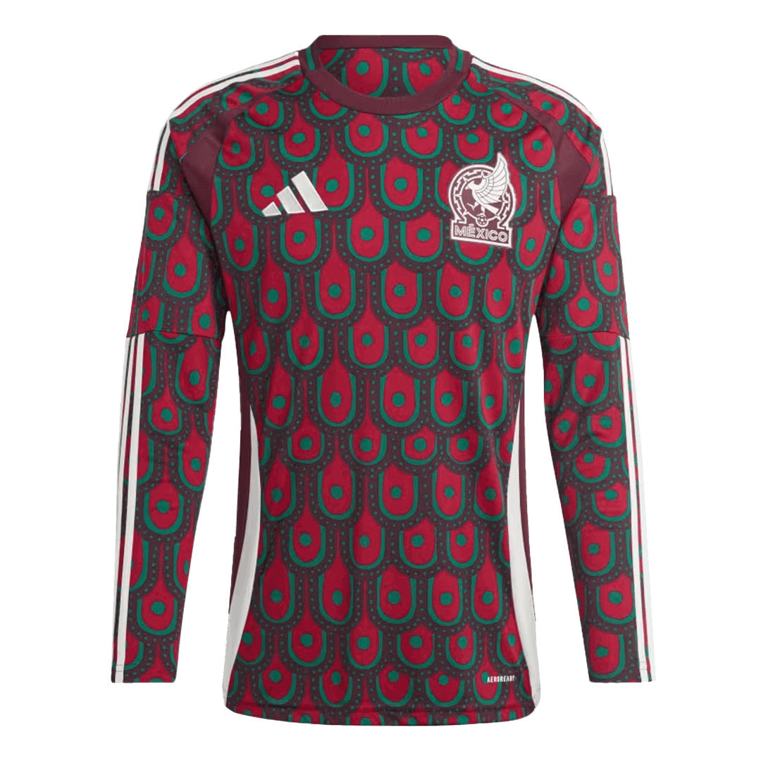 Men's Mexico Home Long Sleeve Soccer Jersey Copa América 2024
