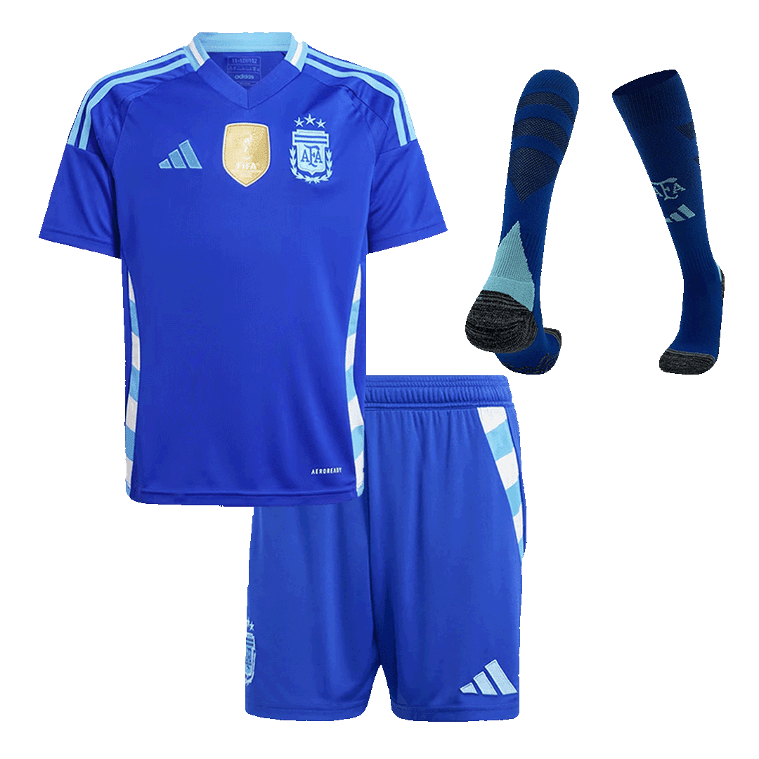 Kid's Argentina Away Jerseys Full Kit 2024