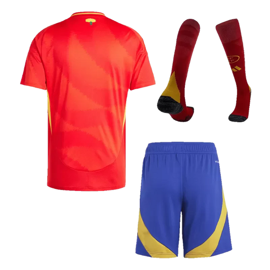 Spain Home Soccer Jersey Kit(Jersey+Shorts+Socks) 2024/25 Go Game Wear