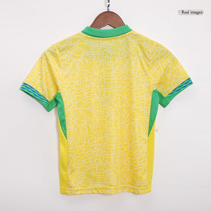 Kid's Brazil Home Jerseys Kit(Jersey+Shorts) Copa América 2024