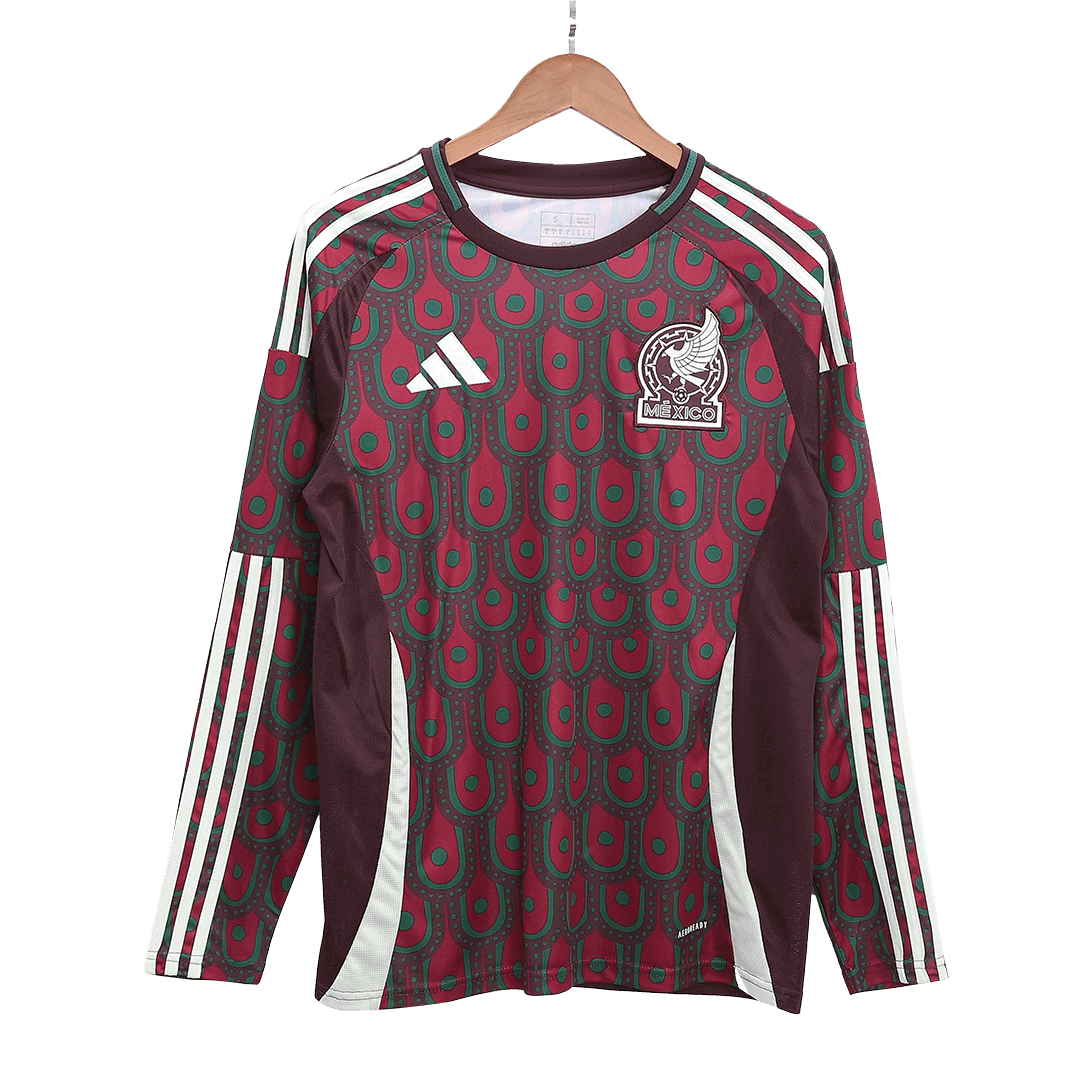 Men's Mexico Home Long Sleeve Soccer Jersey Copa América 2024