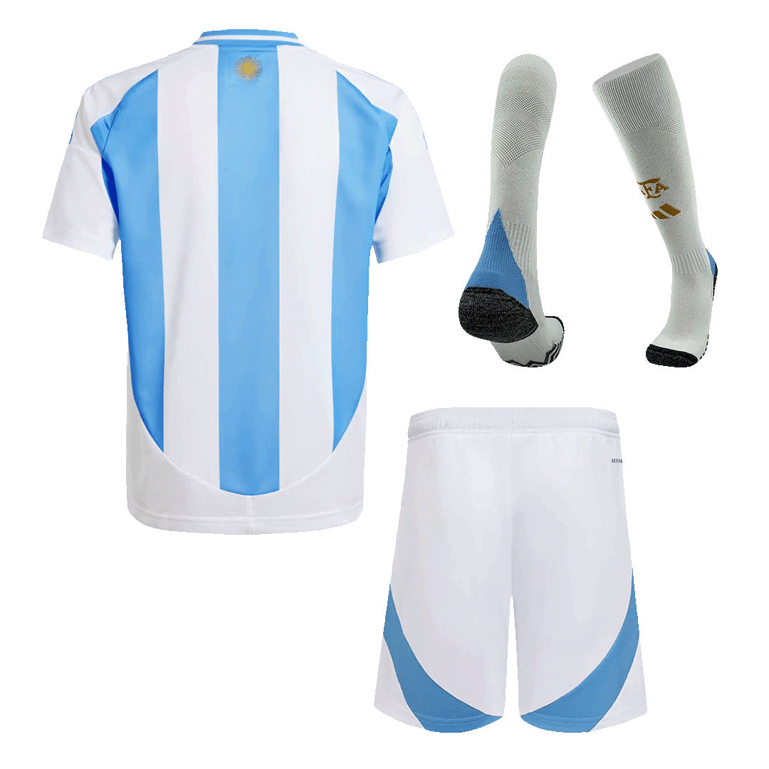 Kid's Argentina Home Jerseys Full Kit Copa América 2024