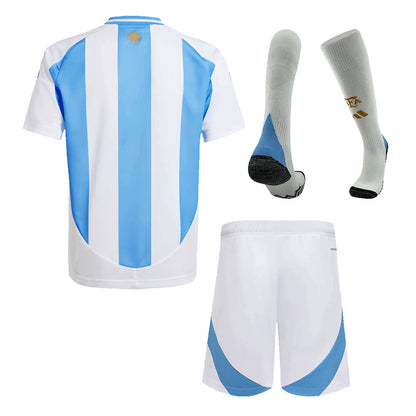 Kid's Argentina Home Jerseys Full Kit Copa América 2024