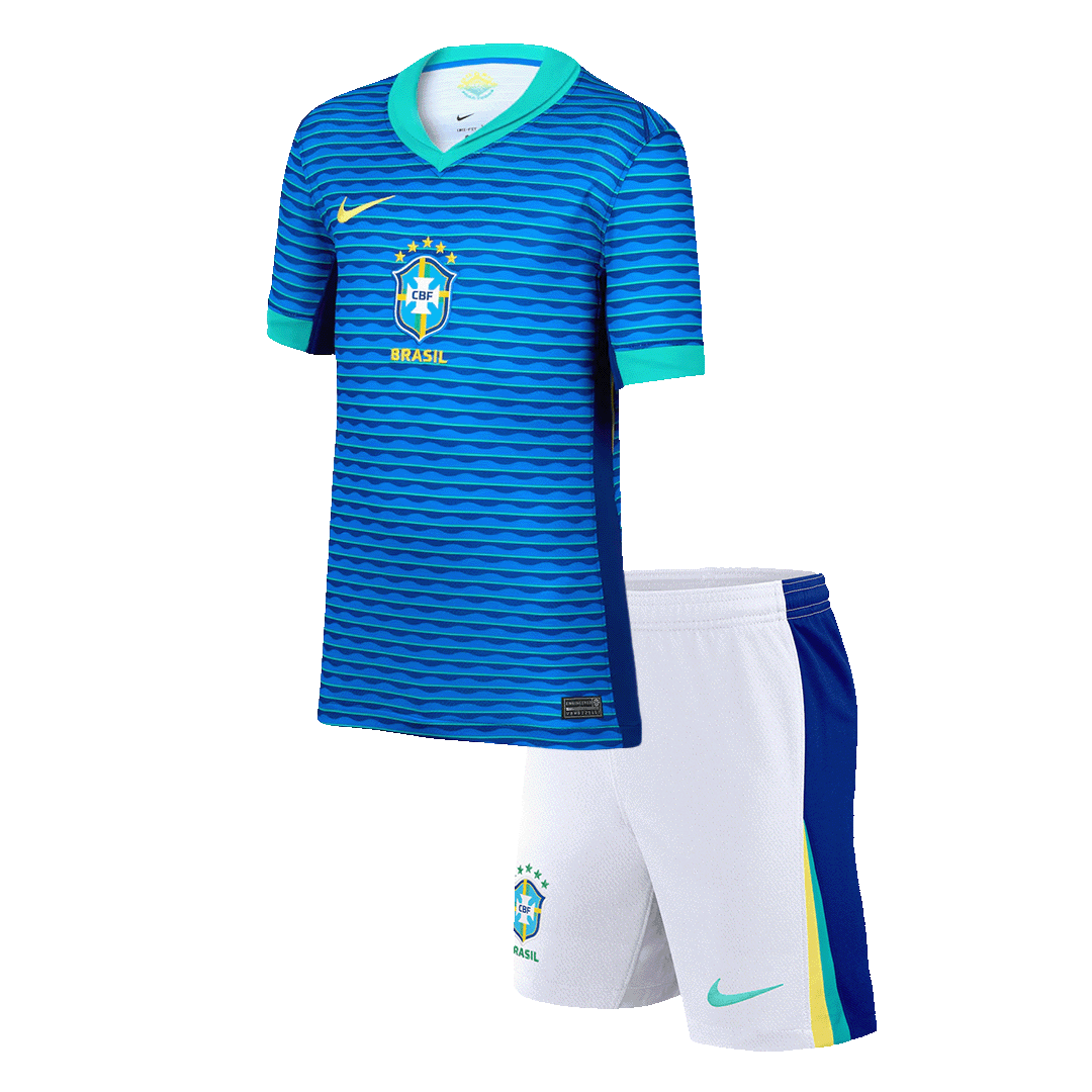 Kid's Brazil Away Jerseys Kit(Jersey+Shorts) Copa América 2024
